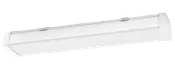 Rektangulær LED-loftlampe med hvid matteret skærm. Slankt, moderne design til jævn lysfordeling. Velegnet til kontorer, køkkener eller erhverv. Overflademonteret installation.