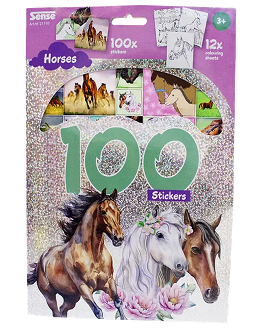 Stickers hästar 100-pack