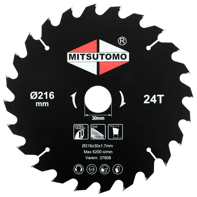 Mitsutomo Rundsavsklinge Ø216 x 30 mm 24T