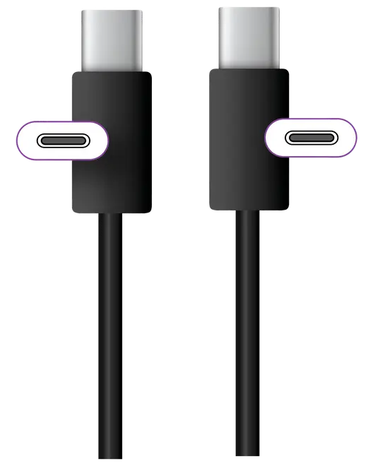 Sort USB-C til USB-C kabel med holdbare stik i begge ender, velegnet til opladning og dataoverførsel mellem kompatible enheder. Standardlængde og fleksibelt design.