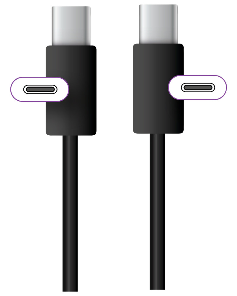 USB-C til USB-C 0,5 meter - sort