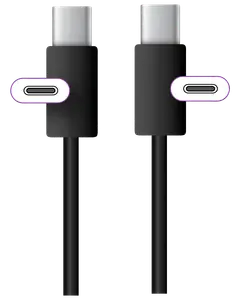 USB-C til USB-C 0,5 meter - sort