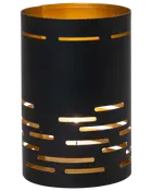 Lysestage 15 cm - sort og guld