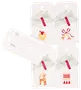 Sæt med julegaveetiketter med festlige illustrationer, grangrene og teksten "Glædelig jul". Plads til at skrive til og fra. Hver etiket har hul til fastgørelse.