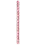 Gennemsigtigt rør med en lang række pink marmorerede runde perler og små sølvafstandsstykker.