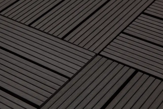 WPC Kompositplatta 30 x 30 cm - kolgrå