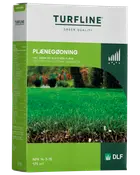 Turfline gräsmattegödsel, 3,5 kg, räcker till 175 m². Ger tät, grön och slitstark gräsmatta. NPK 14-3-15. Grön och vit förpackning.