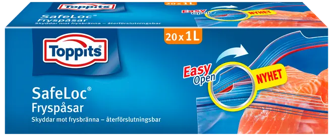 Toppits Safeloc frysepose 1 L 20 stk.
