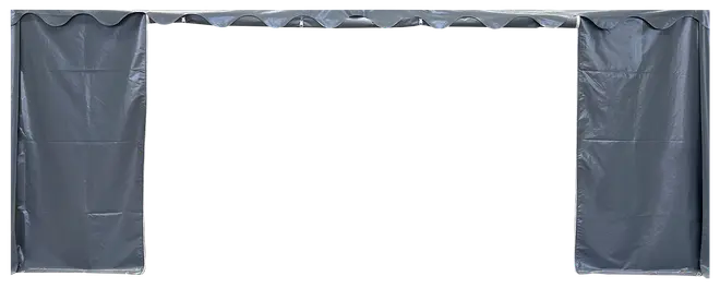 Endevæg med dør 5 meter - grå