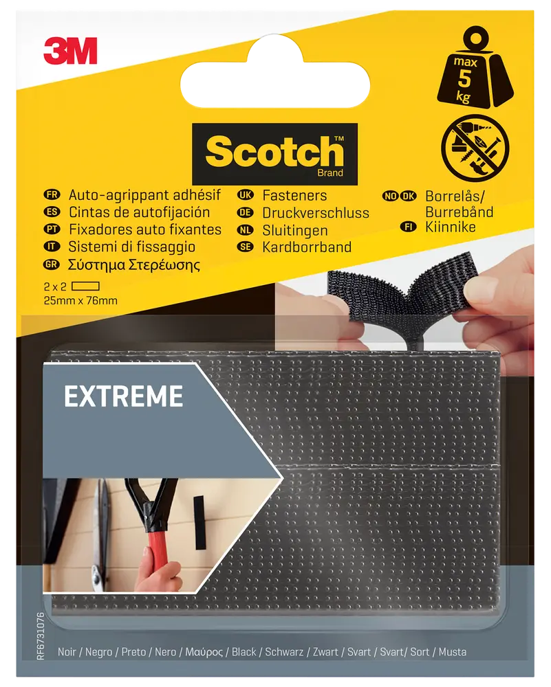 Scotch™ Ekstreme Fasteners Sort - 25 x 75 mm