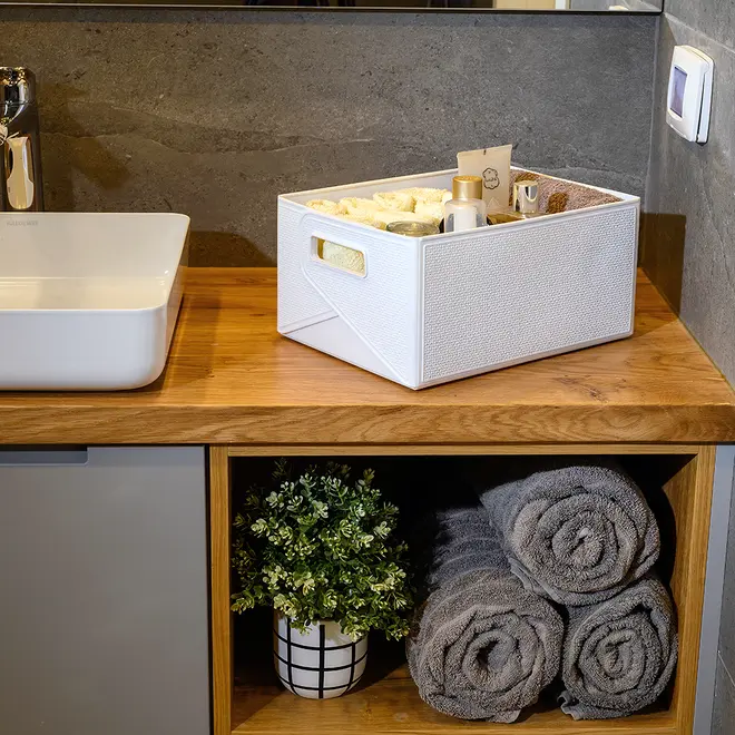 Förvaringskorg vikbar vit