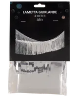 Glittergirlang 4 meter - silver