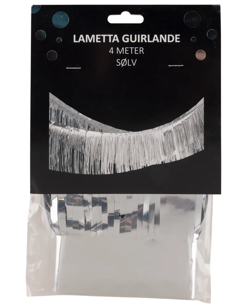Glittergirlang 4 meter - silver