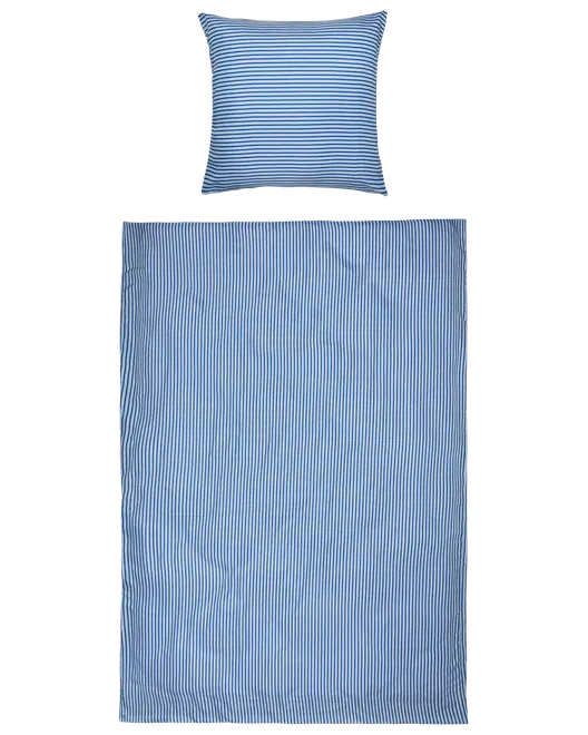 Bäddset 140 x 200 cm – Blå randigt