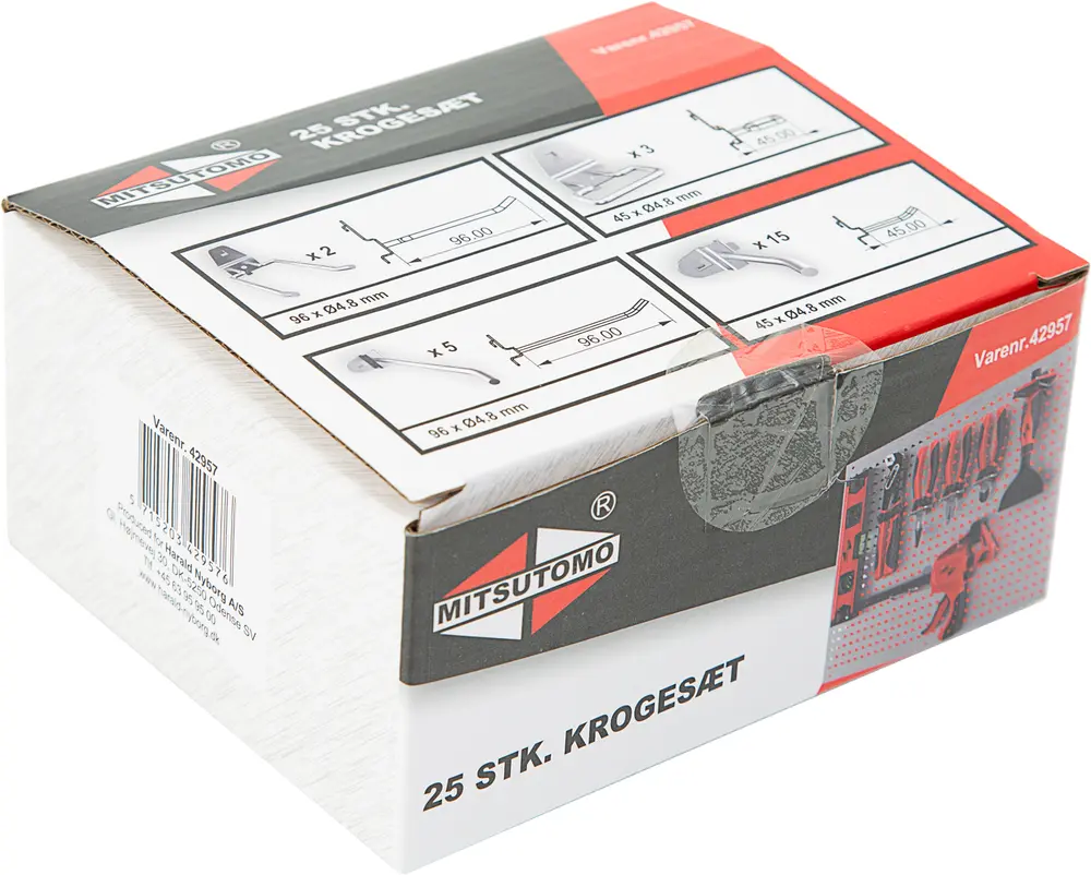 Krokar till verktygstavla 25-pack