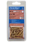 Arvid Nilsson Træskrue messing 4 x 30 mm 20-pak