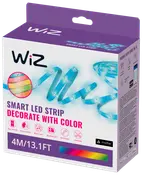 WiZ smart LED-strip, 4 meter (13,1 fod), flerfarvet, app- og stemmestyring, musik-synkronisering, kan klippes, ideel til dekoration med tilpassede lyseffekter.
