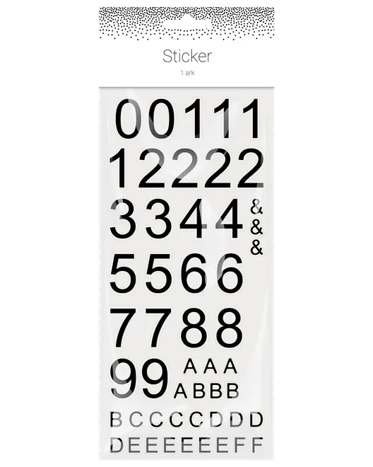 Klistermærker 1 ark - assorterede varianter