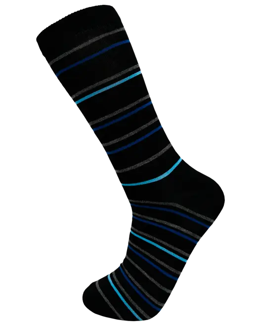 Strumpor med ränder - blå och grå