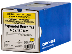 EXPANDET Spånskrue 6 x 150 mm TX30 100 stk.