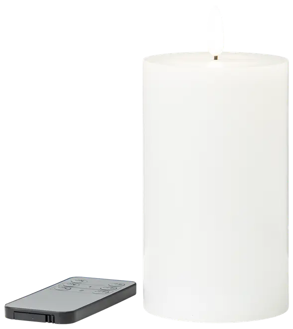 LED-blockljus 3D-flamma fjärrkontroll - H. 12,5 cm