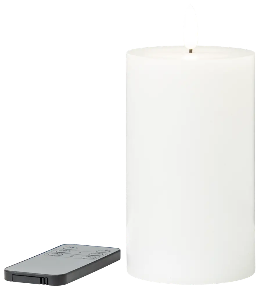LED-blockljus 3D-flamma fjärrkontroll - H. 12,5 cm