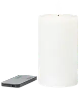 LED-vokslys 3D-flamme fjernbetjent - H. 12,5 cm