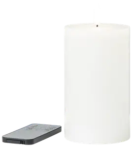 LED-blockljus 3D-flamma fjärrkontroll - H. 12,5 cm