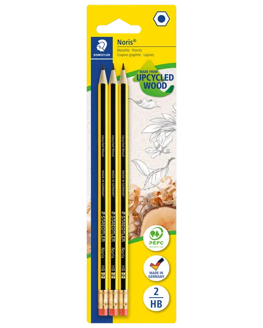 Staedtler Blyant Noris HB med viskelæder 3-pak