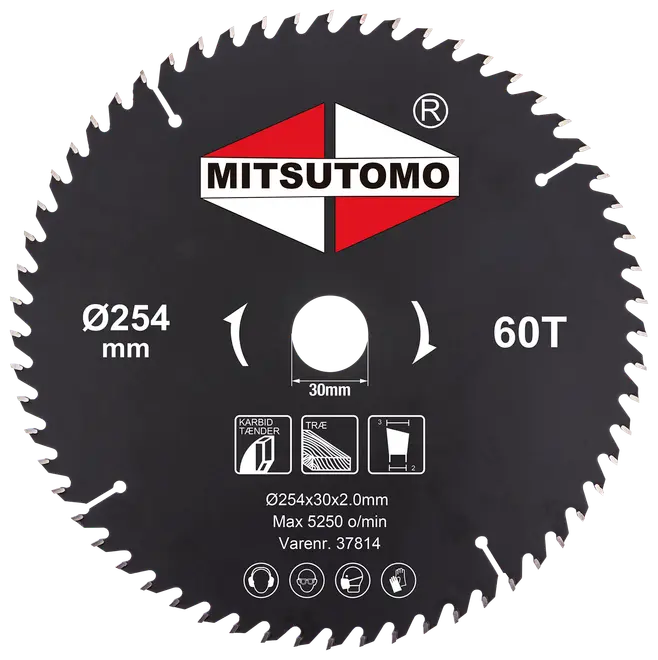 Mitsutomo Rundsavsklinge Ø254 x 30 mm 60T