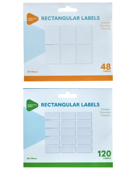 Etiketter selvklæbende - assorterede størrelser
