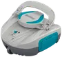 Automatisk poolrenser robot i grå og turkis med bærehåndtag, Bestway-logo og sideadgangspanel. Designet til effektiv og nem rengøring af poolbunde.