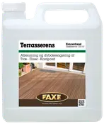 FAXE Terrasserens, koncentreret væske til dybderens og vedligeholdelse af træ, fliser og komposit. Egnet til udendørs brug, rækker op til 300 m² pr. beholder.