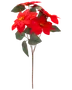 Kunstig julestjernegren med livagtige røde stofblomster, gule midter og grønne blade. Perfekt til juledekorationer, buketter eller hobbyprojekter. Ca. 40 cm høj, vedligeholdelsesfri.