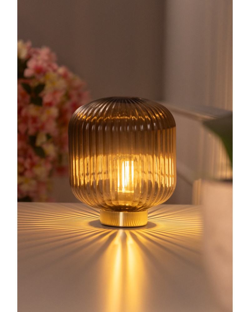 Bordlampe i glas - assorterede farver