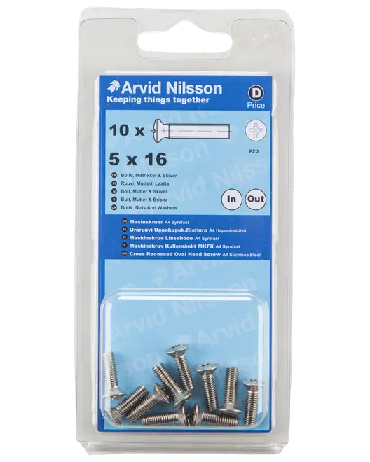 MASKINSKRUV A4 LH M5X16 10 ST