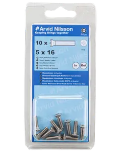 Arvid Nilsson Maskinskrue A4 LH M5 x 16 mm 10-pak