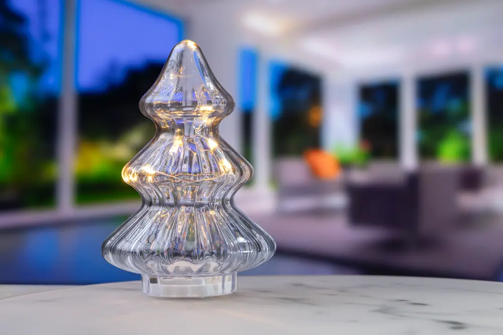 Julgranslampa i glas - höjd 20 cm