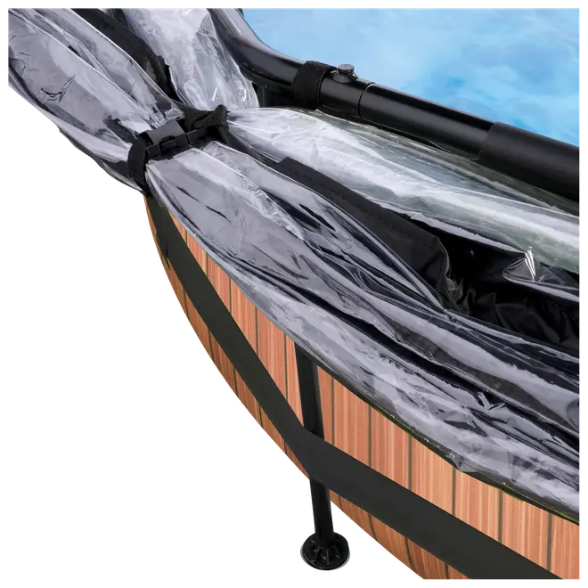 EXIT TOYS Pool Ø244x76 cm med pumpe og skærm - brun