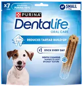 Purina Dentalife Oral Care tuggpinnar för små hundar (7-12 kg), 7 st per förpackning, minskar tandsten, mjuk och porös textur för skonsam rengöring, rekommenderas en pinne dagligen.