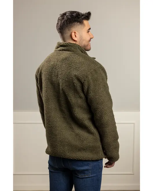 Teddyfleecjacka militärgrön L