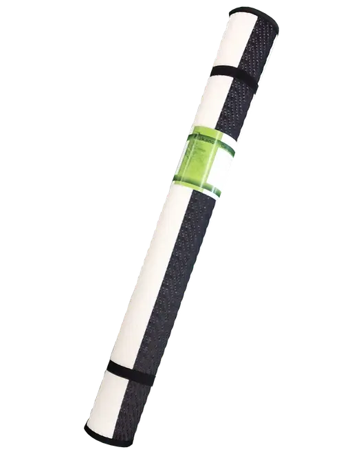 Golfträningsgrepp med svart texturerat handtag, vita riktningslinjer och grön transparent mittdel för handplacering. Utformad för att förbättra grepp och svingteknik.