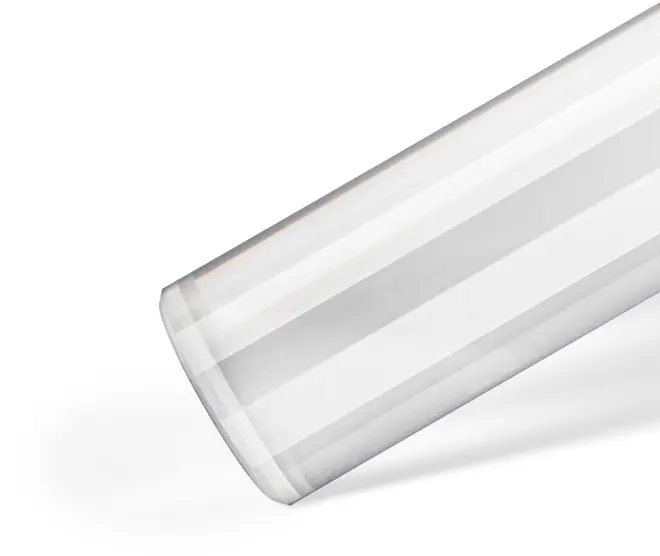 Klar akrylstav med glat, poleret overflade og cylindrisk form. Perfekt til hobby, gør-det-selv-projekter eller industriel brug. Transparent og let.