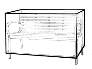 Bänköverdrag 160x80x80cm svart