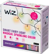 WiZ Smart Fairy Light, 20 meter (65,6 fod), flerfarvet, app- og stemmestyring, til indendørs/udendørs brug, musik-synkronisering, kompatibel med Matter, magiske farveeffekter.