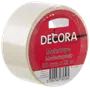 Rulle Decora maskeringstejp för inomhusbruk, 50 mm bred och 25 meter lång. Krämfärgad tejp med röd etikett, lämplig för målningsarbeten.