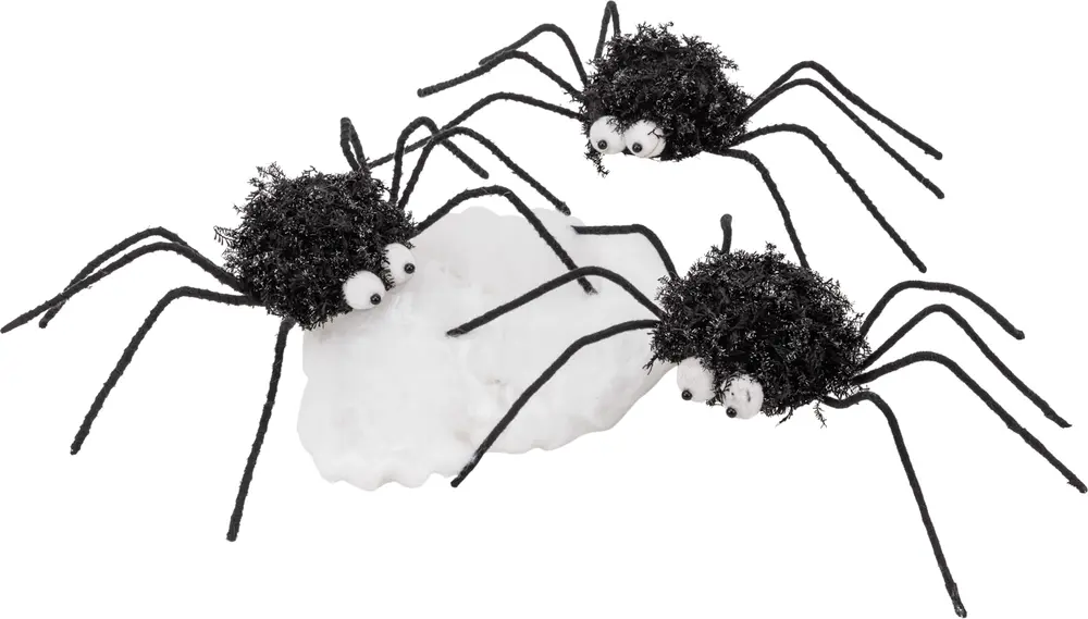 Halloween Spindel 3 st. med spindelväv