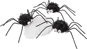 Halloween Spindel 3 st. med spindelväv