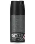 Sort 150 ml aerosolflaske med mat hætte, tæt tekstetiket, vegansk ikon og advarselssymbol for brandfarligt indhold.