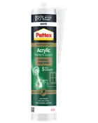 Pattex Akryl Malerfuge, hvid, 300 ml patron. Overmalbar efter 10 minutter, lav emission, nem påføring, til flere materialer, 5 års garanti, lavet af genbrugsplast.